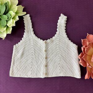 EUC L.A. HEARTS Crochet Crop Tank Top Size S